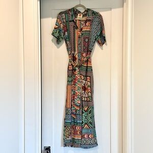 Banana Scarves Belted Jumpsuit by Farm Rio Size Small